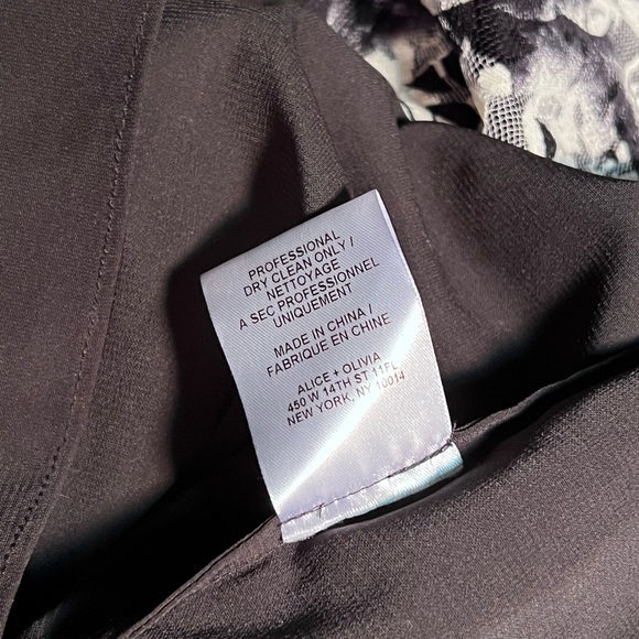 NWOT $295 Alice + Olivia | Black and White Floral Lace Mini Dress - Picture 11 of 13